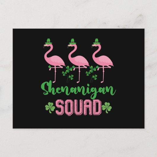 Shenanigan Squad Flamingo Kabouter St Patrick's Briefkaart (Voorkant)