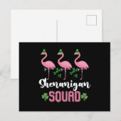 Shenanigan Squad Flamingo Kabouter St Patrick's Briefkaart (Voorkant / Achterkant)