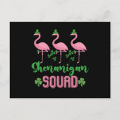 Shenanigan Squad Flamingo Leprechaun St Patrick's Briefkaart (Voorkant)