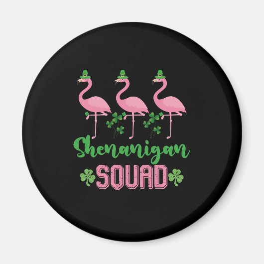 Shenanigan Squad Flamingo Leprechaun St Patrick's Magneet (Voorkant)