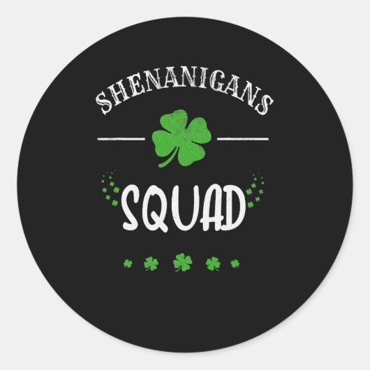 Shenanigan Squad St Patrick Day Gnomes Proud Irish Ronde Sticker (Voorkant)