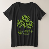 Shenanigan Squad St Patrick's Day Leopard Shamrock Grote Maat T-shirt (Design voorkant)