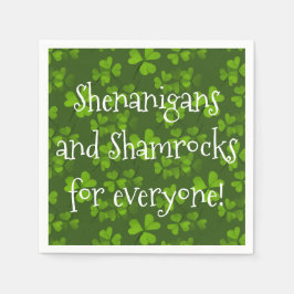 Shenanigans and Shamrocks Pattern St Patrick's Day Servet