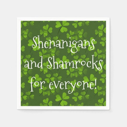 Shenanigans and Shamrocks Pattern St Patrick's Day Servet (Voorkant)