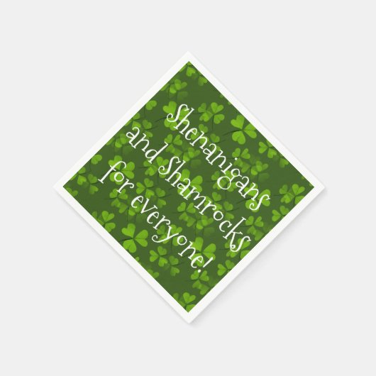 Shenanigans and Shamrocks Pattern St Patrick's Day Servet (Hoek)
