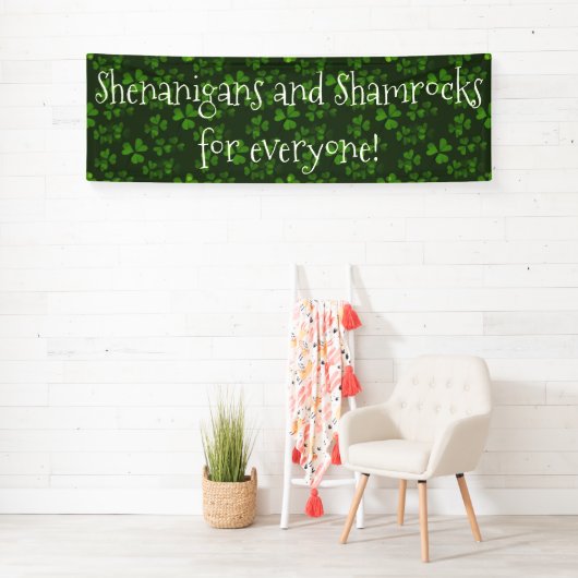 Shenanigans and Shamrocks Pattern St Patrick's Day Spandoek (Insitu)