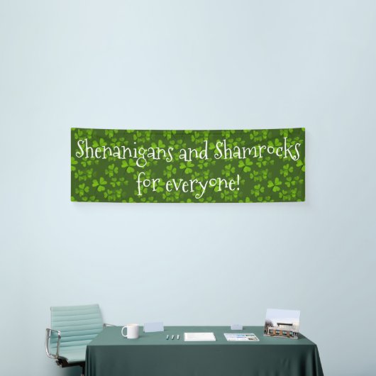 Shenanigans and Shamrocks Pattern St Patrick's Day Spandoek (Beurs)
