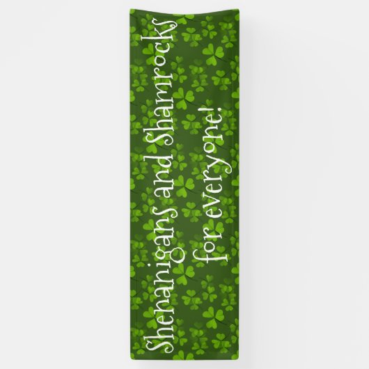 Shenanigans and Shamrocks Pattern St Patrick's Day Spandoek (Verticaal)