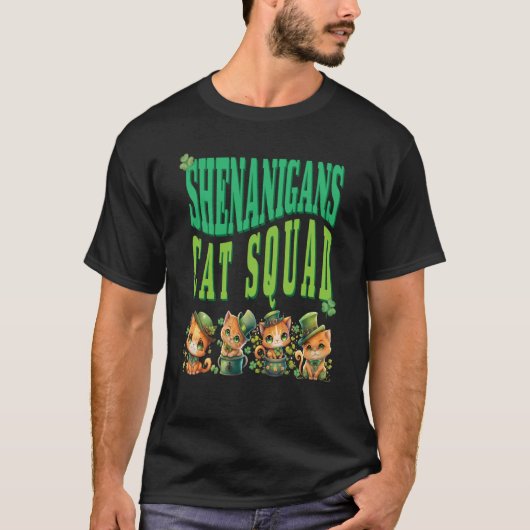 Shenanigans Cat Squad St Patrick's Day Kitten St P T-shirt (Voorkant)