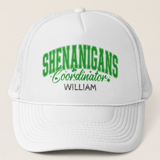 Shenanigans Coördinator Custom St. Patrick's Day Trucker Pet (Voorkant)