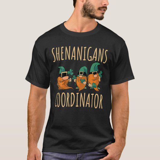 Shenanigans Coordinator Funny Gnomies St Patrick's T-shirt (Voorkant)