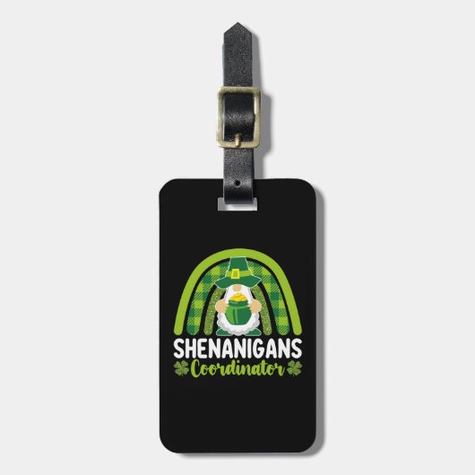 Shenanigans coördinator Gnomes St Patrick's Day Bagagelabel (Voorkant verticaal)
