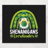 Shenanigans coördinator Gnomes St Patrick's Day Bier Etiket (Enkel label)
