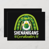 Shenanigans coördinator Gnomes St Patrick's Day Briefkaart (Voorkant / Achterkant)