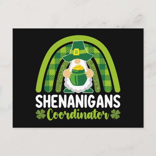 Shenanigans coördinator Gnomes St Patrick's Day Briefkaart (Voorkant)