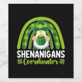 Shenanigans coördinator Gnomes St Patrick's Day Wijn Etiket (Enkel label)