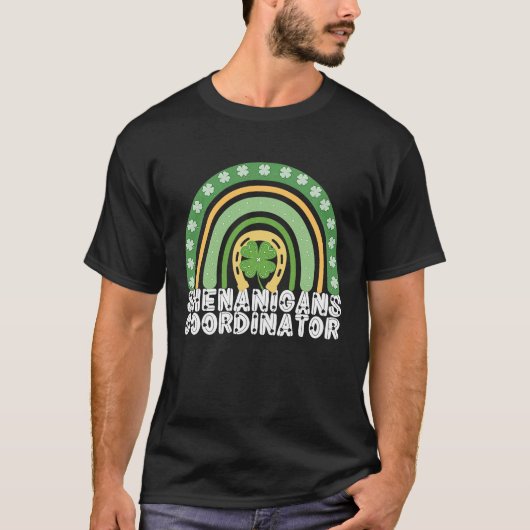 Shenanigans Coordinator Rainbow St Patricks Teache T-shirt (Voorkant)