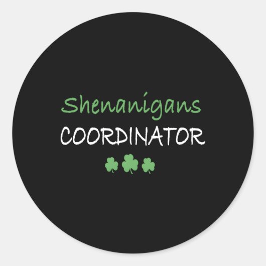 Shenanigans Coordinator Ronde Sticker (Voorkant)