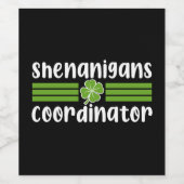 Shenanigans Coördinator St Patrick's Dag Wijn Etiket (Enkel label)