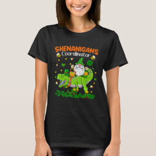 Shenanigans Coordinator St Patrick's Day Dinosaur T-shirt