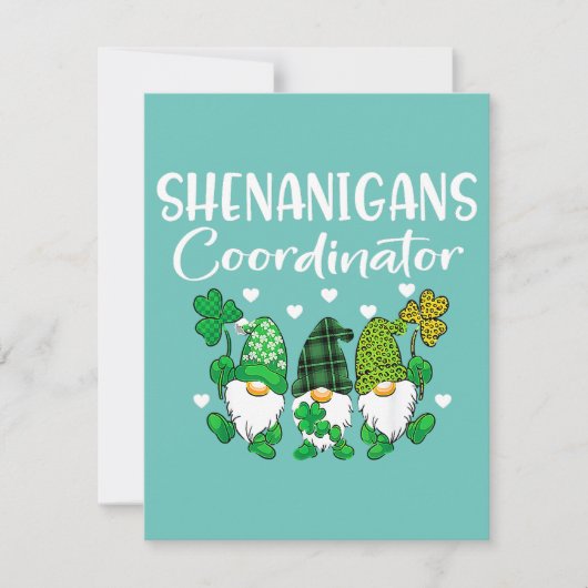 Shenanigans Coordinator St Patricks Day Gnomes Gre Kaart (Voorkant)