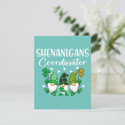 Shenanigans Coordinator St Patricks Day Gnomes Gre Kaart (Staand voorkant)