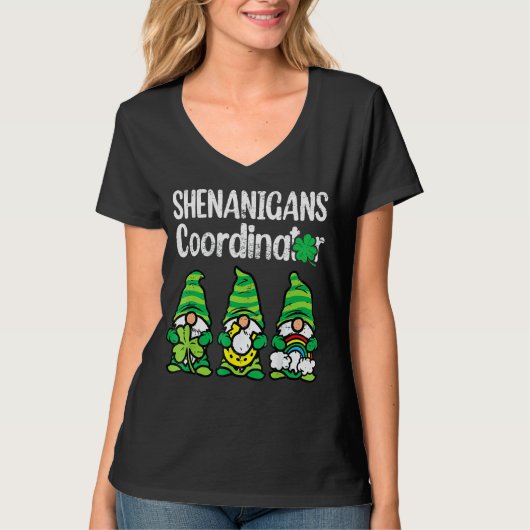 Shenanigans Coordinator St Patricks Day Gnomes Gre T-shirt (Voorkant)