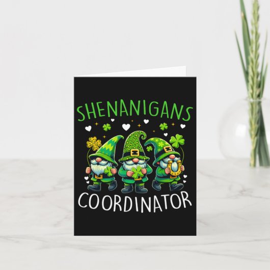 Shenanigans Coordinator St Patricks Day Green Gnom Kaart (Voorkant)
