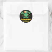 Shenanigans Coordinator St. Patrick's Day Ronde Sticker (Tas)