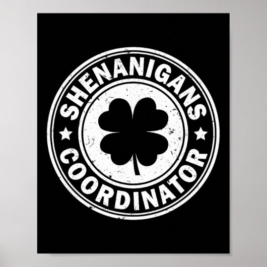 Shenanigans Coördinator St Patricks Day Shamrock F Poster (Voorkant)