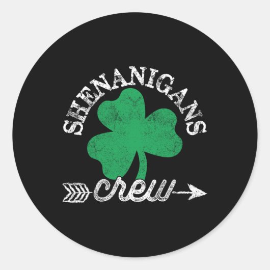 Shenanigans Crew St Patricks Day Shenanigator Squa Ronde Sticker (Voorkant)