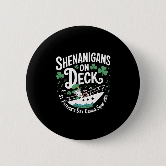 Shenanigans Deck St. Patrick's Day Cruise 2025 Ronde Button 5,7 Cm (Voorkant)