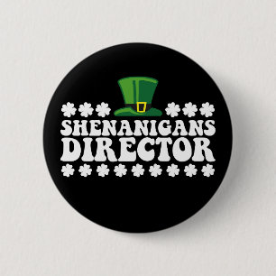 Shenanigans Directeur Groovy St Patrick's Day Iers Ronde Button 5,7 Cm
