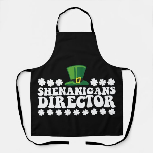 Shenanigans Directeur Groovy St Patrick's Day Iers Schort (Voorkant)