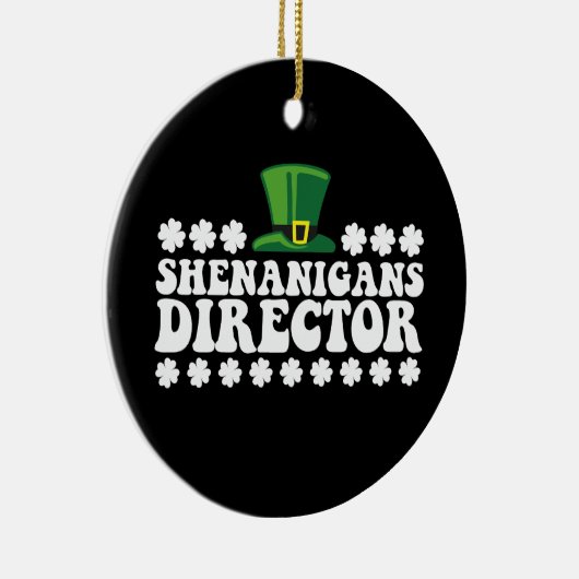 Shenanigans Directeur Groovy St Patrick's Day Iris Keramisch Ornament (Rechts)