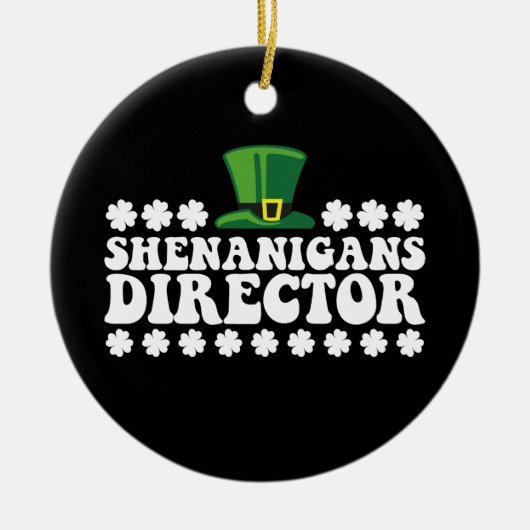 Shenanigans Directeur Groovy St Patrick's Day Iris Keramisch Ornament (Voorkant)
