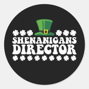 Shenanigans Directeur Groovy St Patrick's Day Iris Ronde Sticker