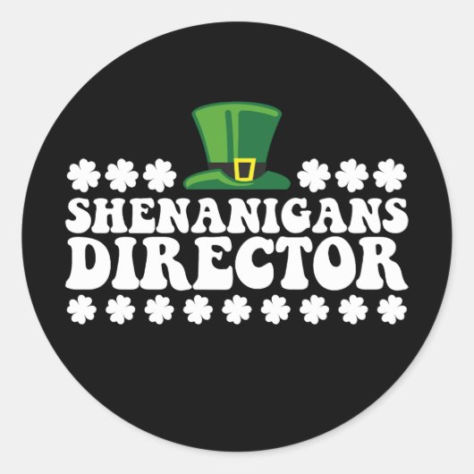 Shenanigans Directeur Groovy St Patrick's Day Iris Ronde Sticker (Voorkant)