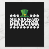 Shenanigans Directeur Groovy St Patrick's Day Iris Wijn Etiket (Enkel label)