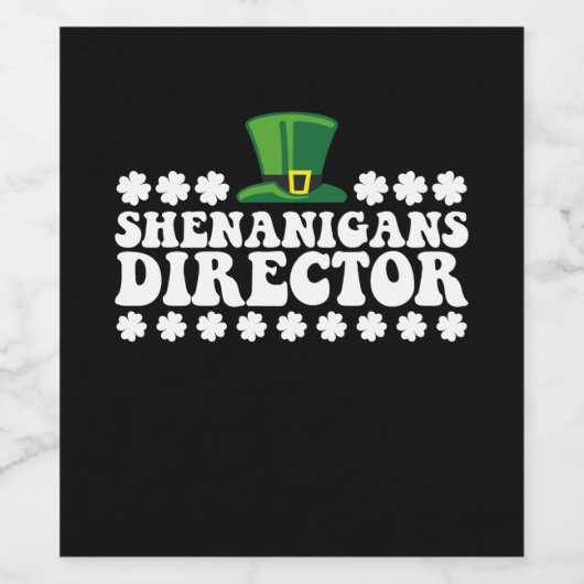 Shenanigans Directeur Groovy St Patrick's Day Iris Wijn Etiket (Enkel label)