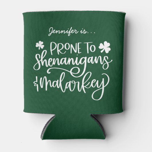 Shenanigans en Malarkey Custom St. Patrick's Day Blikjeskoeler (Voorkant)