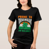 Shenanigans en Malarkey Funny St Patrick's Day Tri-Blend Shirt (Voorkant)