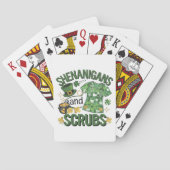 Shenanigans en Scrubs Funny Nursing St Patrick's Pokerkaarten (Achterkant)