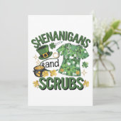 Shenanigans en Scrubs Funny Nursing St Patrick's Save The Date (Staand voorkant)