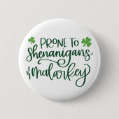 Shenanigans Funny St. Patrick's Day Ronde Button 5,7 Cm (Voorkant)