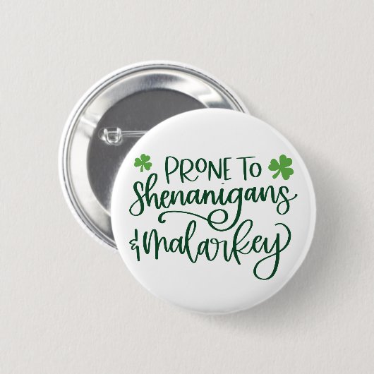 Shenanigans Funny St. Patrick's Day Ronde Button 5,7 Cm (Voorkant /achterkant)