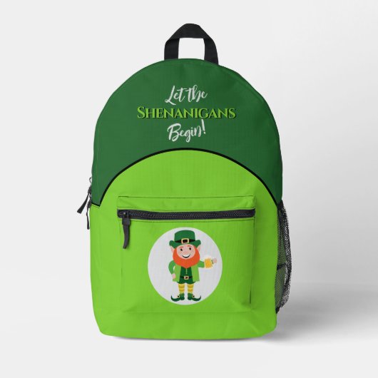 Shenanigans Kabouter St. Patrick's Dag Bedrukte Rugzak (Voorkant)