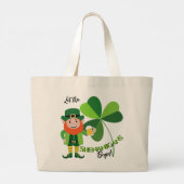 Shenanigans Leprechaun Shamrock St Patrick’s Day Grote Tote Bag (Achterkant)