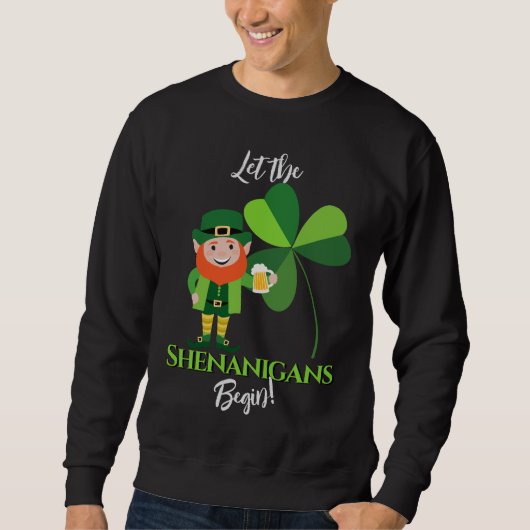 Shenanigans Leprechaun Shamrock St Patrick’s Day Trui (Voorkant)