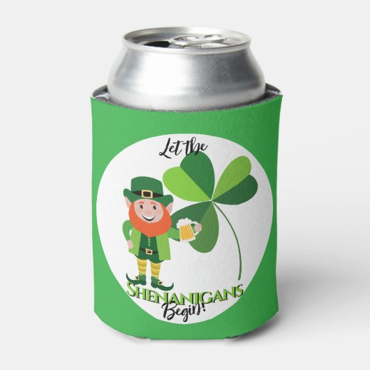 Shenanigans Leprechaun Shamrock St Patrick's Day Blikjeskoeler (Blikje Voorkant)